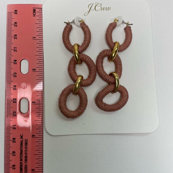J.Crew Cotton raffia-wrapped chain earrings - Picture 4 of 6